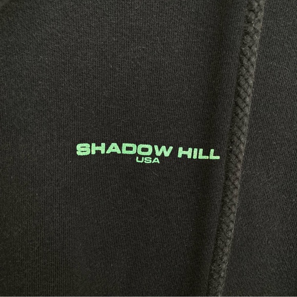 Shadow Hill Green Glow 2 Flash Black Green Glitter Lightning Drawstring Hoodie - Picture 7 of 7